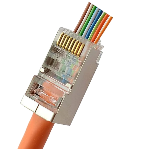 Конектор з наскрізними отворами Kingda RJ45 STP кат. 5e