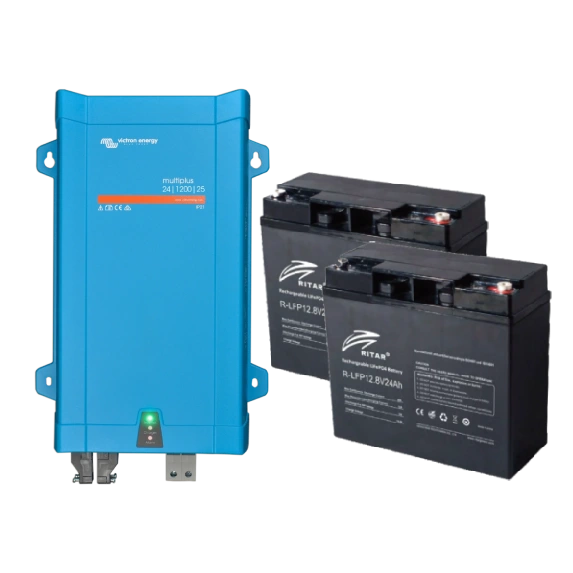 Система безперебійного живлення 614Вт●год Victron Energy + Ritar 1.20кВт