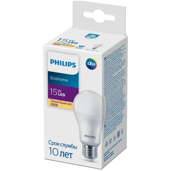 Лампочка Bulb 15W 1350lm Philips Ecohome LED E27830