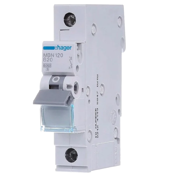 Автоматичний вимикач 1P 6kA B-20A 1M Hager MBN120