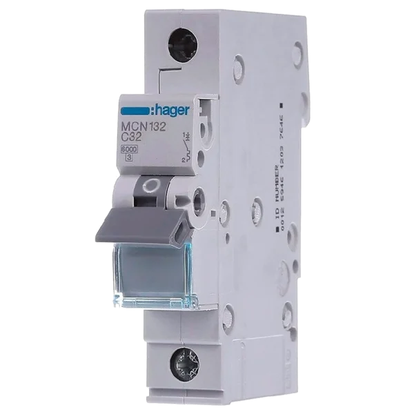 Автоматичний вимикач 1P 6kA C-32A 1M Hager MCN132