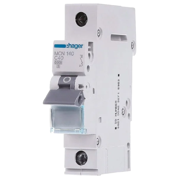 Автоматичний вимикач 1P 6kA C-40A 1M Hager MCN140