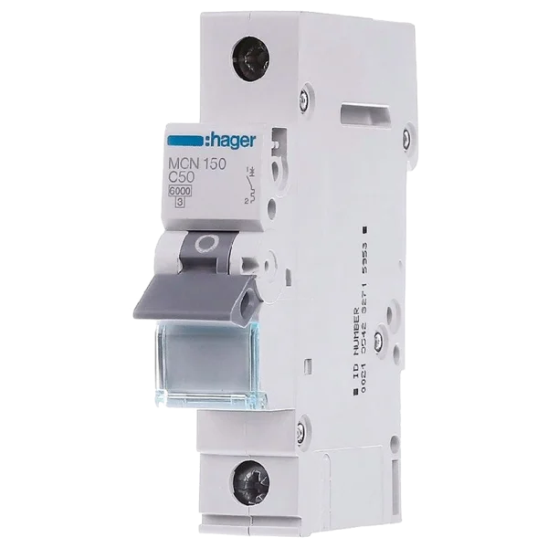 Автоматичний вимикач 1P 6kA C-50A 1M Hager MCN150