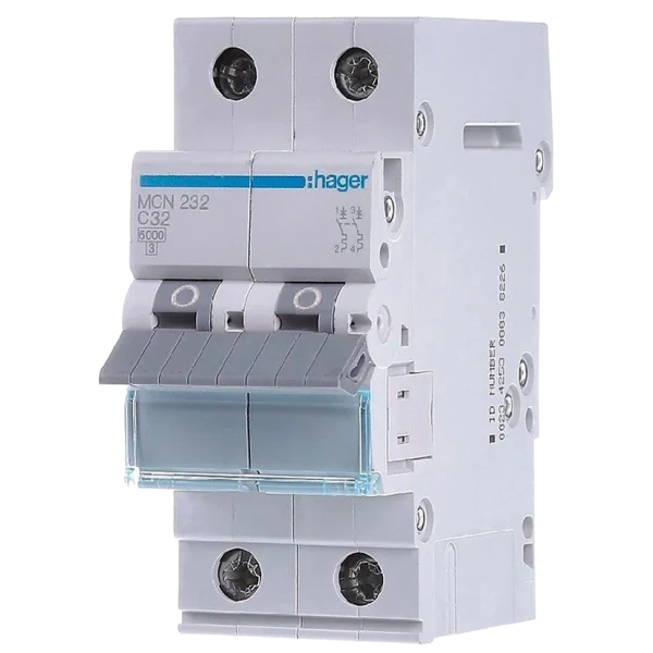 Автоматичний вимикач 2P 6kA C-32A 2M Hager MCN232