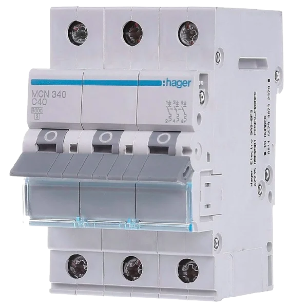 Автоматичний вимикач 3P 6kA C-40A 3M Hager MCN340