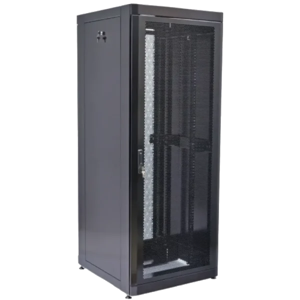 Шафа чорна, перфоровані двері 19" 45U, 800х865 мм