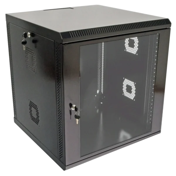 Шафа акрілове скло, чорна 19"12U, 600х500х640 мм