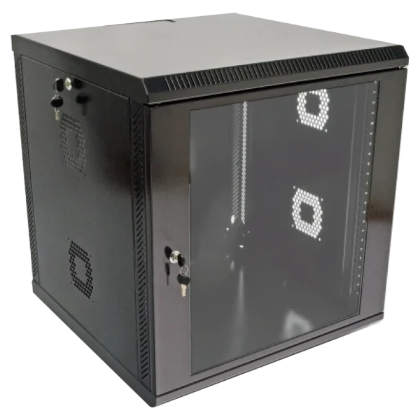 Шафа акрилове скло чорна 19"12U, 600х600х640 мм