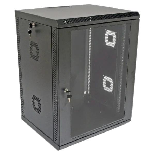 Шафа акрилове скло чорна 19"15U, 600х500х773 мм