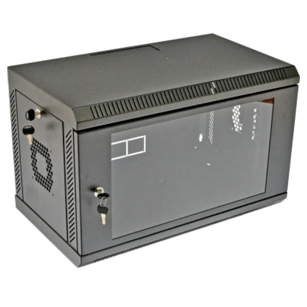 Шафа акрилове скло, чорна 6U, 600х350х373 мм