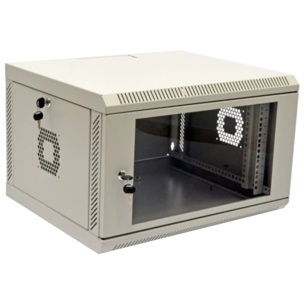 Шафа 19" 6U, 600х500х373 мм акриловое стекло серая