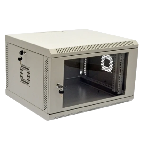 Шафа 19" , 600x500x373мм (Ш*Г*В), економ, акрилове скло, сіра 6U