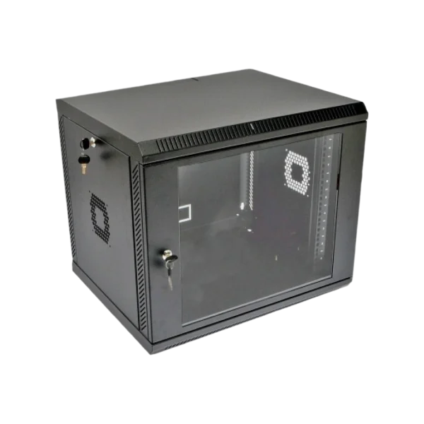 Шафа 19" , 600х500х507 мм (Ш*Г*В), акрилове скло, чорна 9U