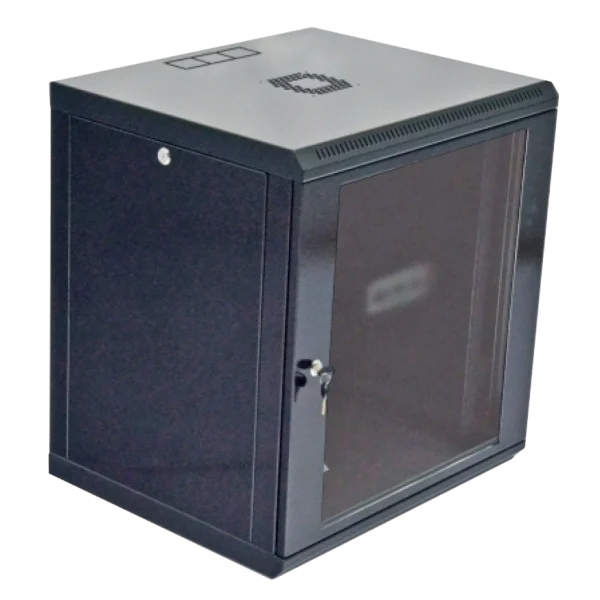 Шафа, 600x500x640мм (Ш*Г*В), економ,акрилове скло, чорна 19"12U