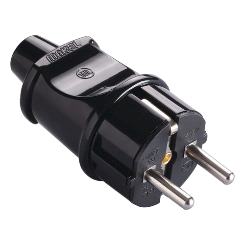 Вилка з заземленням чорна Makel 10052