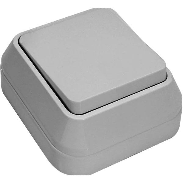 Вимикач одноклавішний IP44 без підсвітки сірий Makel 45001