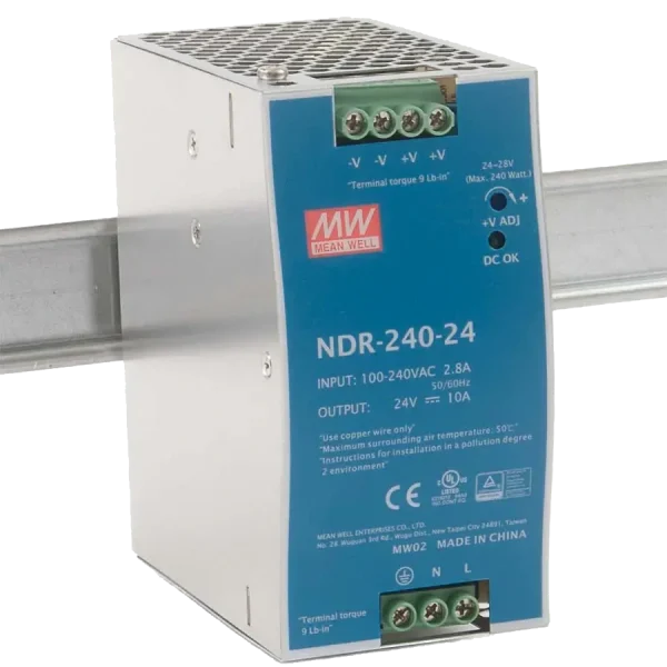 Блок живлення Mean Well NDR-240-24 24В 10А на Din-рейке