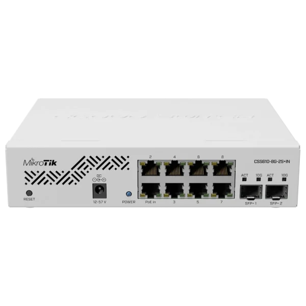 Комутатор 8 портів керований MikroTik CSS610-8G-2S+IN