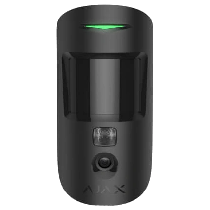 Бездротовий сповіщувач руху з функціями фотоверифікації тривог, фото за запитом і сценарієм Ajax MotionCam S (PhOD) Jeweller (8PD) black
