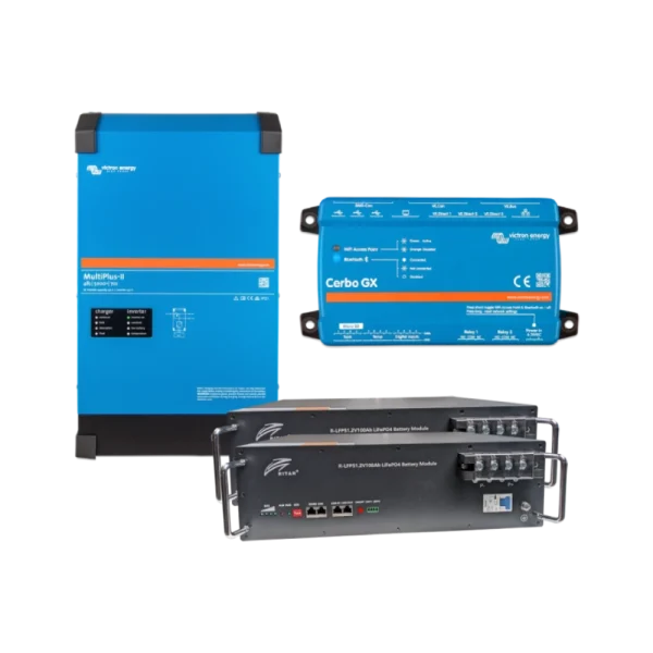 Система безперебійного живлення 4кВт 10,2кВт●год VictronEnergy MultiPlus-II + Ritar R-LFP51.2V100AH