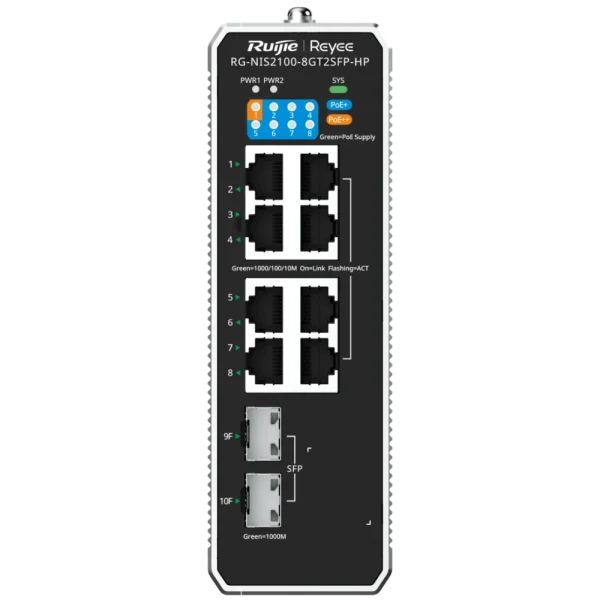 Комутатор 8 портів керований Ruijie Reyee RG-NIS2100-8GT2SFP-HP PoE++