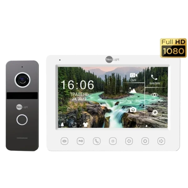 Комплект відеодомофона Neolight NeoKit FHD PRO Graphite (KAPPA + HD + SOLO FHD)