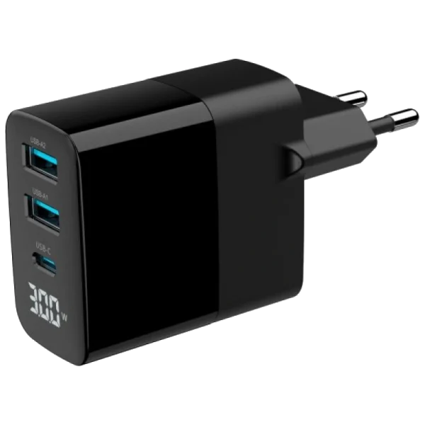 Мережевий зарядний пристрій Gembird TA-UC-PDQC30LCD-BK-02