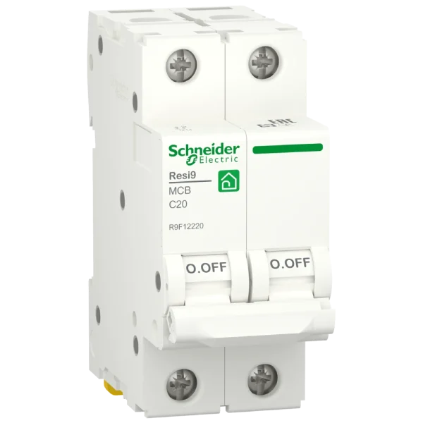 Автоматичний вимикач Schneider Electric RESI9 20 А, 2P, кривая С, 6кА