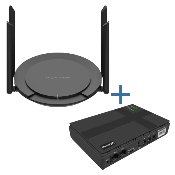 Комплект маршрутизатор та джерело безперебійного живлення VIA Energy Mini UPS + RG-EW300 PRO