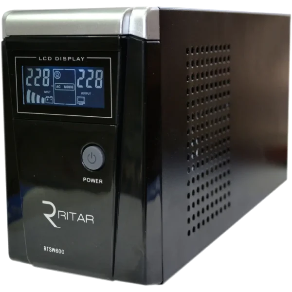 ДБЖ з правильною синусоїдою (360 Вт), 12В, під зовнішній АКБ RITAR RTSW-600 LCD