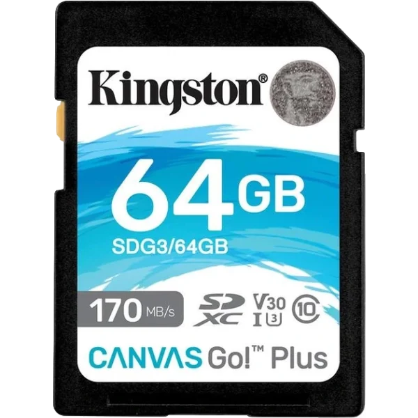 Карта пам'яті Kingston SDXC Canvas Go Plus 170R C10 UHS-I U3 V30 64Гб