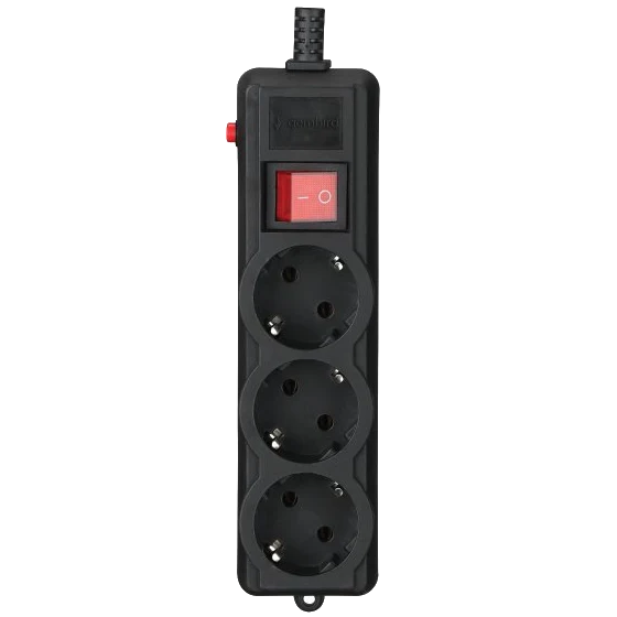 Мережевий фільтр 4.5 м кабель 3 розеток Gembird SPG3-G-15B-PRO