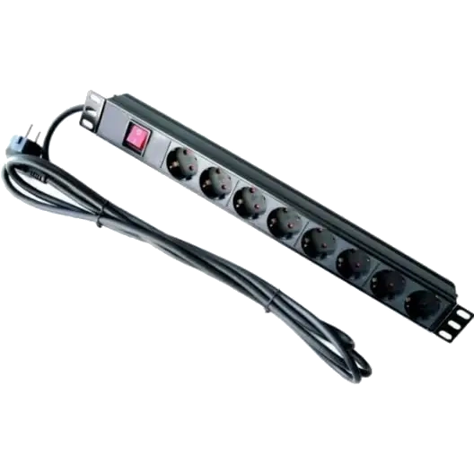 Фільтр 8 розеток + кабель 1,8м 19'' з вимикачем Hypernet SPP8