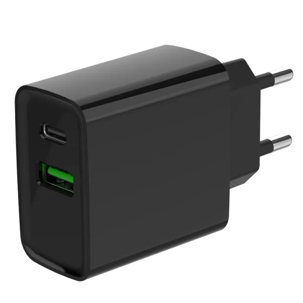 Мережевий зарядний пристрій Gembird TA-UC-PDQC20-01-BK (USB Type A + USB Type C)