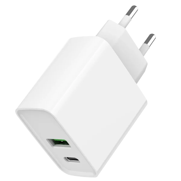 Мережевий зарядний пристрій Gembird TA-UC-PDQC20-01-W 1 USB-A + 1 Type-C (PD20Вт + QC3.0 18Вт)