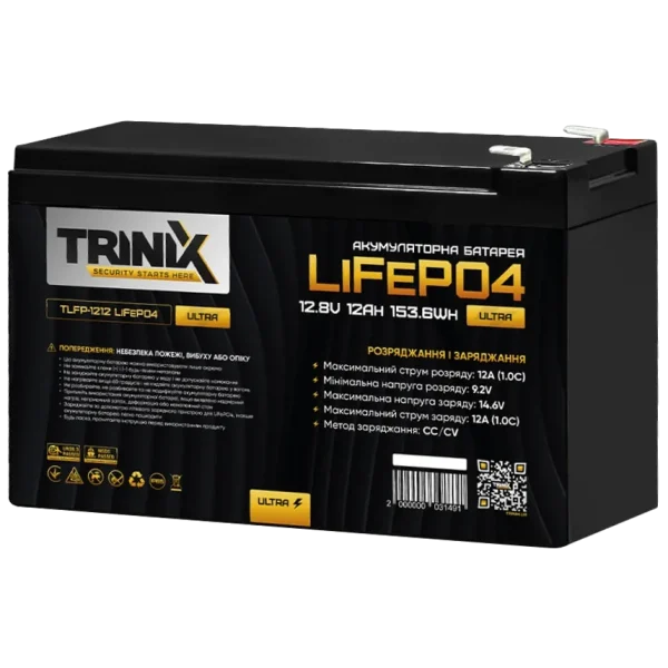 Літієва акумуляторна батарея TRINIX TLFP-1212 Ultra 12А•ч 12В