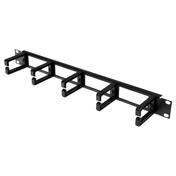 Кабельний організатор з 5 пластиковими кільцями, чорний 1U