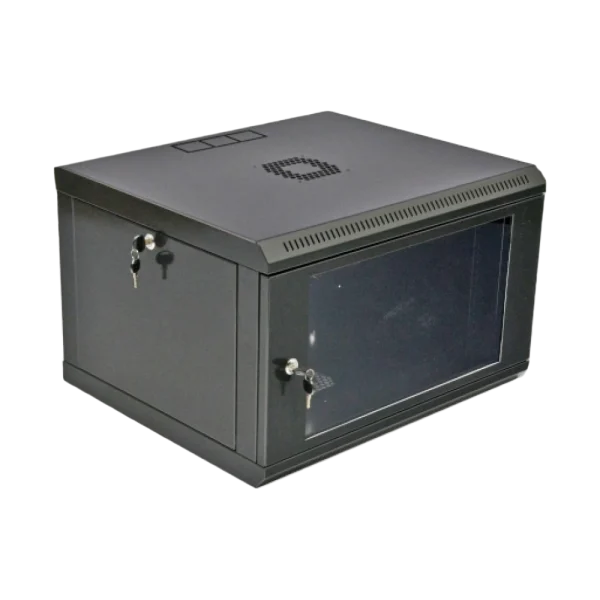 Шафа 19" , 600x500x373мм (Ш*Г*В), економ, акрилове скло, чорна 6U