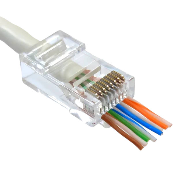 Конектор з наскрізними отворами Kingda UTP RJ45 кат. 6 (100шт.)