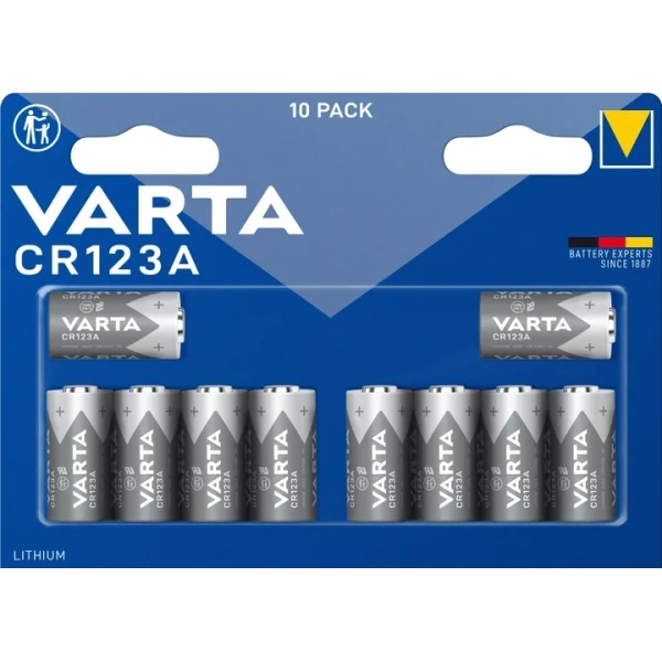 Батарейка 10 шт VARTA CR 123A BLI 10 LITHIUM
