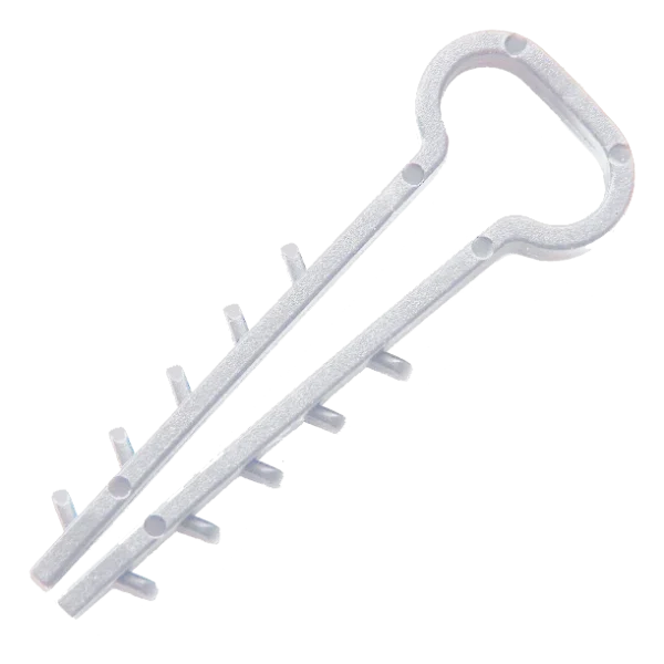 Дюбель-ялинка пiд плоский кабель білий 100 шт. 8х5 мм