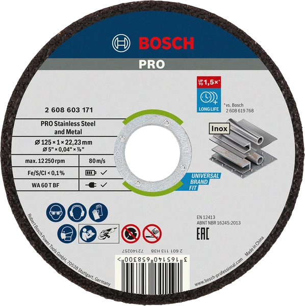 Коло відрізне Bosch PRO for Inox 125×1 мм