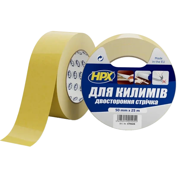 Стрічка двохстороння для фіксації килимків HPX CT5025 CARPET TAPE 50мм х 25м