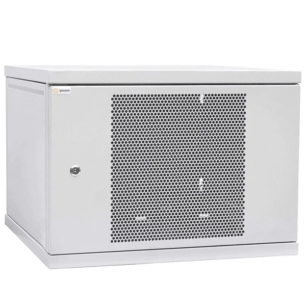Шафа телекомунікаційна двері перфорація (сіра) IPCOM 12U 600x600