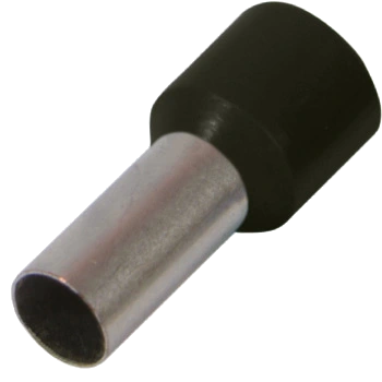 Наконечник втулковий з ізоляцією E1-08 черный (100шт)
