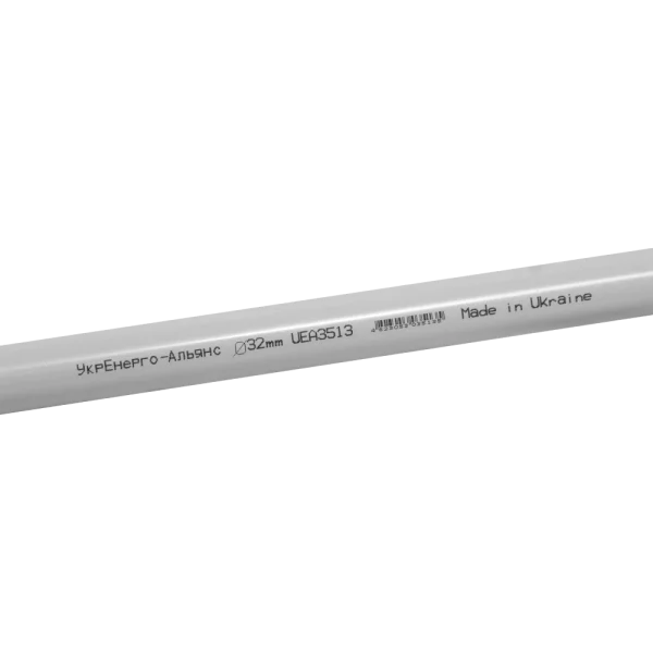 Труба жорстка гладка з розтрубом UEA ПВХ 32мм 3м