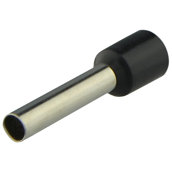 Наконечник втулковий з ізоляцією E6-12 черный (100шт)