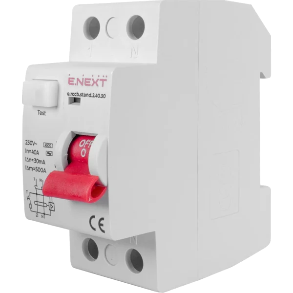 Вимикач диференційного струму Enext e.rccb.stand.2.40.30 2р, 40А, 30mA