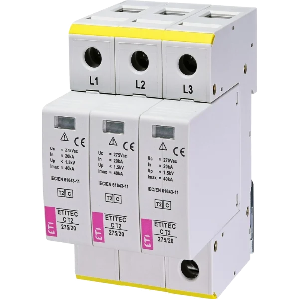 Обмежувач перенапруги ETI TEC C T2 275/20 (3+0) 3p