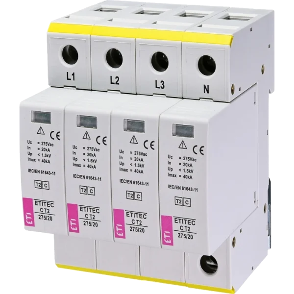 Обмежувач перенапруги ETI TEC C T2 275/20 (4+0) 4p